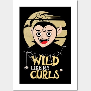 Wild Like My Curls Toddler Cute Vampire Curly Haired Posters and Art